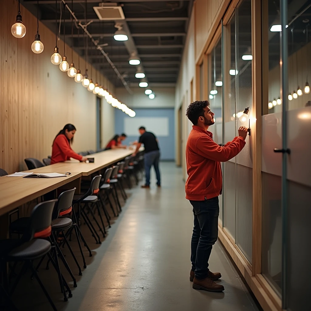 Instalación de iluminación en sala